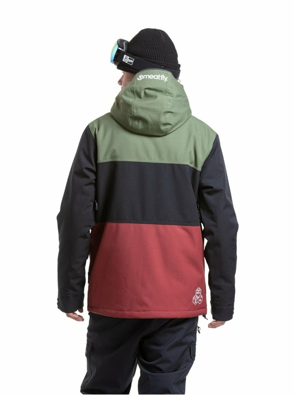 Meatfly Meatfly pánska SNB & SKI bunda Manifold Bronze Green / Merlot