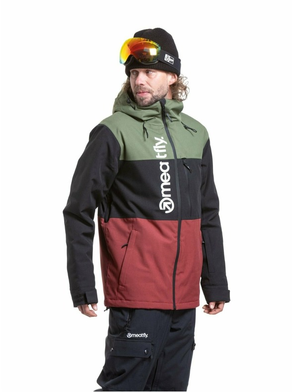 Meatfly Meatfly pánska SNB & SKI bunda Manifold Bronze Green / Merlot
