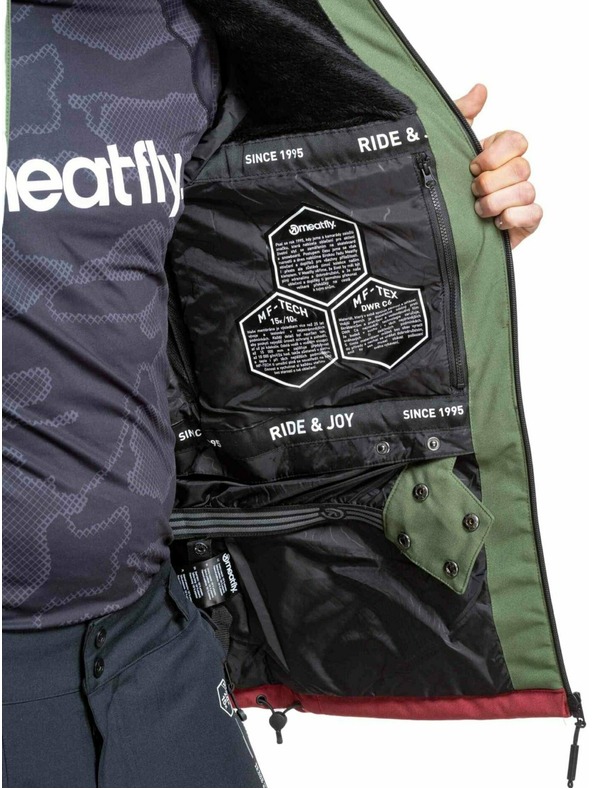 Meatfly Meatfly pánska SNB & SKI bunda Manifold Bronze Green / Merlot