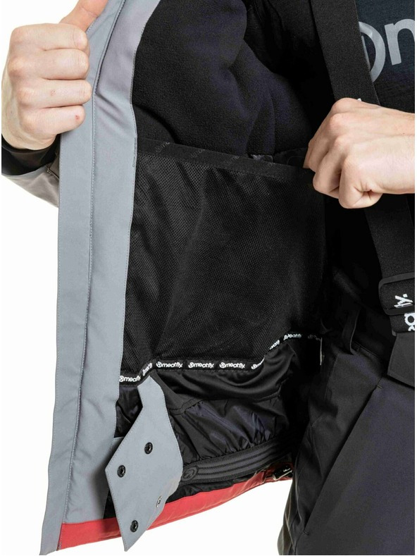 Meatfly Meatfly pánska SNB & SKI bunda Manifold Silver / Red