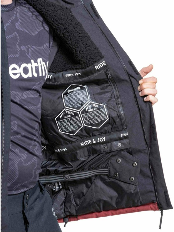 Meatfly Meatfly pánska SNB & SKI bunda Vertigo Merlot / Black