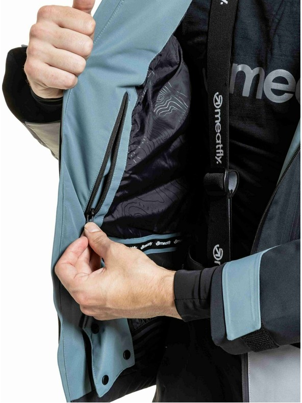 Meatfly Meatfly pánska SNB & SKI bunda Shader Blue Sea / Silver