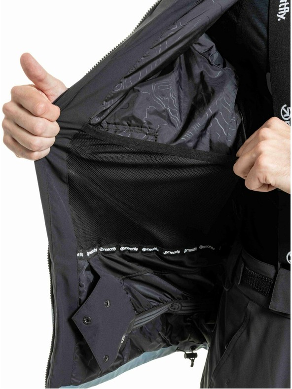 Meatfly Meatfly pánska SNB & SKI bunda Cronos Black / Blue Sea