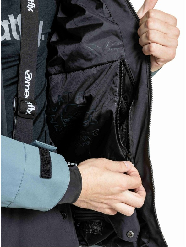 Meatfly Meatfly pánska SNB & SKI bunda Cronos Black / Blue Sea