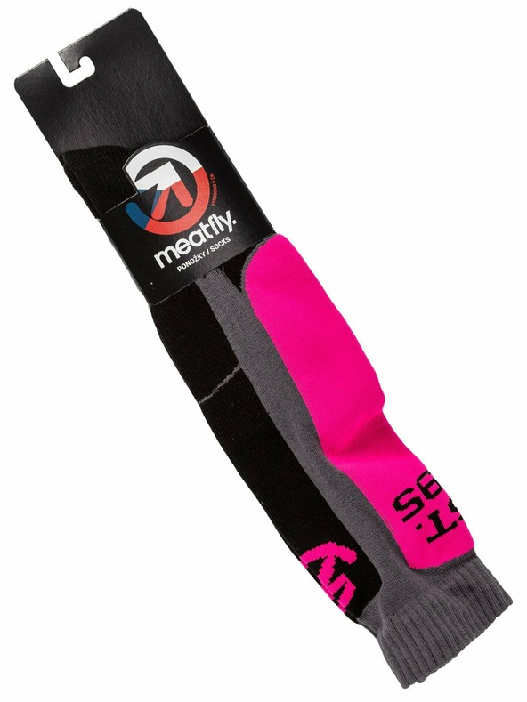 Meatfly Meatfly sNB & SKI ponožky Leeway Pink/Grey