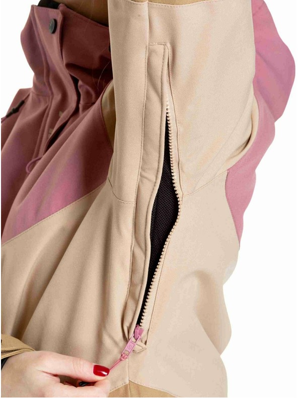 Meatfly Meatfly dámska SNB & SKI bunda Kirsten Latte / Dusty Rose