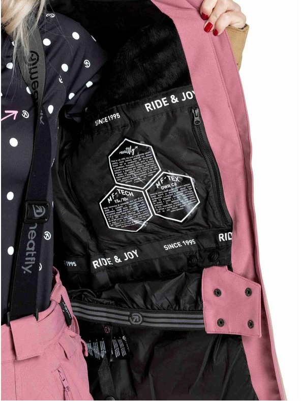 Meatfly Meatfly dámska SNB & SKI bunda Kirsten Latte / Dusty Rose