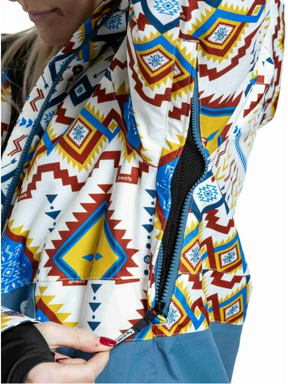 Meatfly Meatfly dámska SNB & SKI bunda Aiko White Jones / Slate Blue