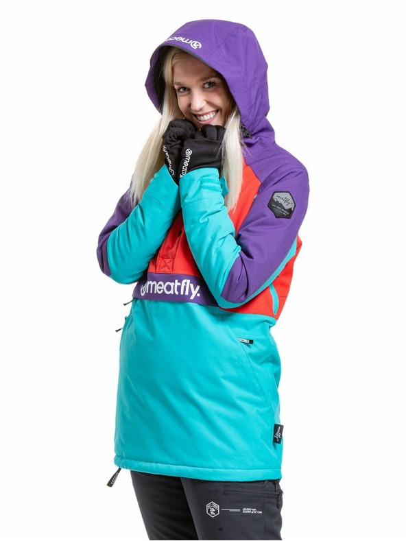 Meatfly Meatfly dámska SNB & SKI bunda Aiko Turquoise/Ferrari Red