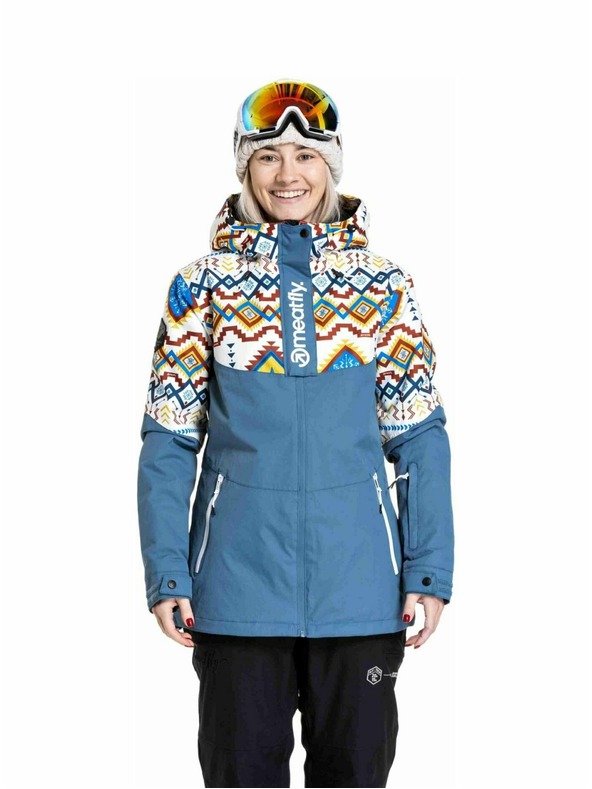 Meatfly Meatfly dámska SNB & SKI bunda Kirsten White Jones / Slate Blue