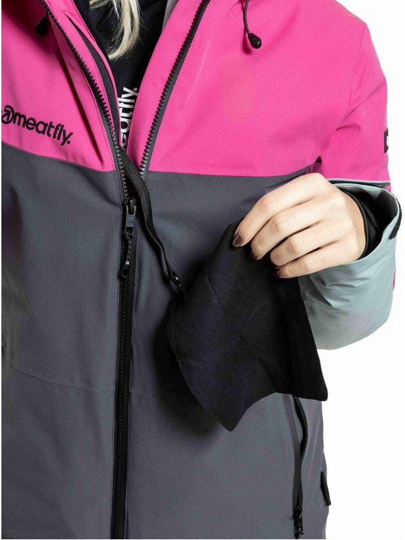 Meatfly Meatfly dámska SNB & SKI bunda Kirsten Grey Dark / Pink
