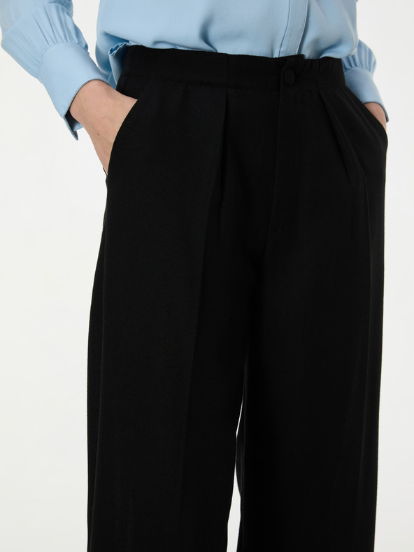 Orsay Čierne dámske široké nohavice ORSAY