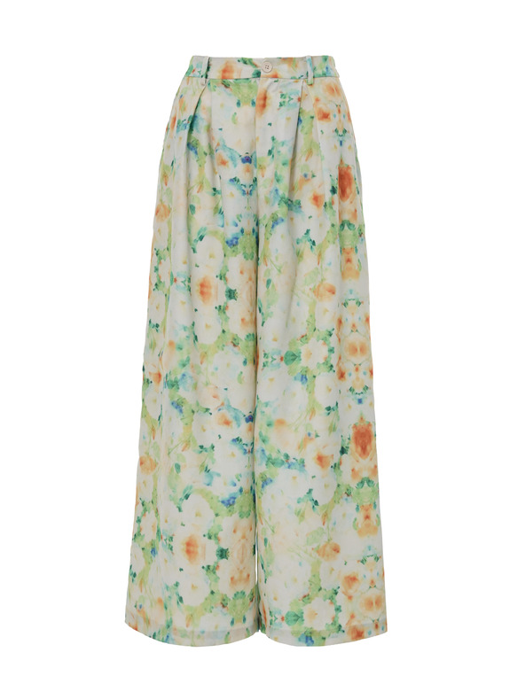 Orsay Svetlozelené dámske vzorované nohavice ORSAY