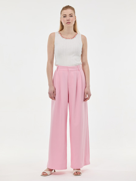 Orsay Svetloružové široké dámske nohavice ORSAY