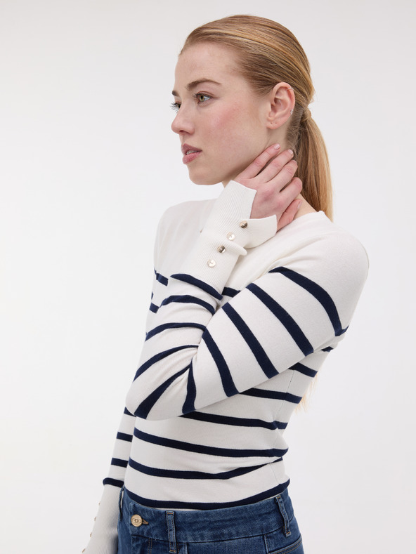 Orsay Tmavomodrý dámsky pruhovaný sveter ORSAY