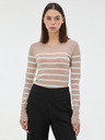 Orsay Béžový dámsky pruhovaný sveter ORSAY