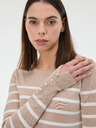 Orsay Béžový dámsky pruhovaný sveter ORSAY