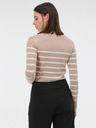 Orsay Béžový dámsky pruhovaný sveter ORSAY