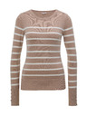 Orsay Béžový dámsky pruhovaný sveter ORSAY