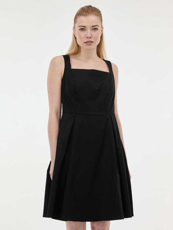 Orsay Čierne dámske šaty na ramienka ORSAY