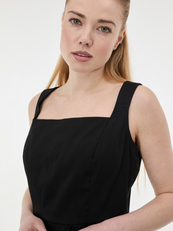 Orsay Čierne dámske šaty na ramienka ORSAY