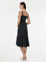 Orsay Čierne bodkované dámske midi šaty ORSAY