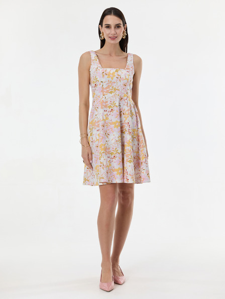 Orsay Svetloružové vzorované dámske šaty ku kolenám ORSAY