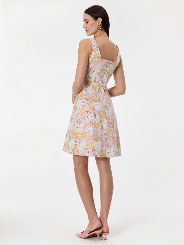 Orsay Svetloružové vzorované dámske šaty ku kolenám ORSAY