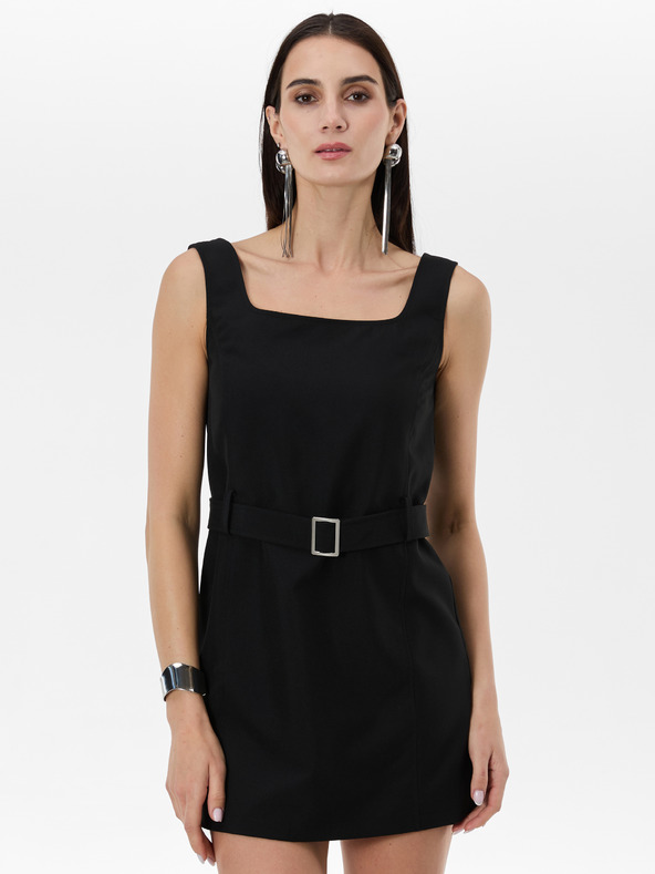 Orsay Čierne dámske šaty s opaskom ORSAY