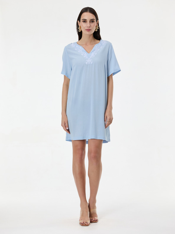 Orsay Svetlomodré dámske šaty ku kolenám ORSAY