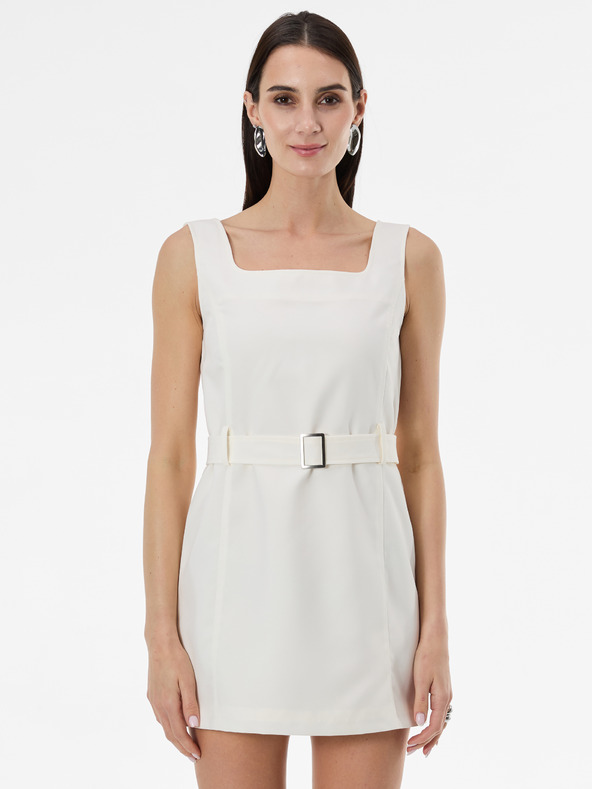 Orsay Krémové dámske šaty s opaskom ORSAY