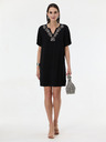 Orsay Čierne dámske šaty ku kolenám ORSAY