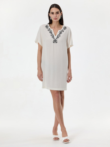 Orsay Krémové dámske šaty po kolená ORSAY