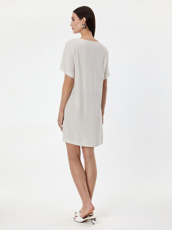 Orsay Krémové dámske šaty po kolená ORSAY