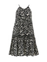 Orsay Čierne dámske vzorované šaty ku kolenám ORSAY