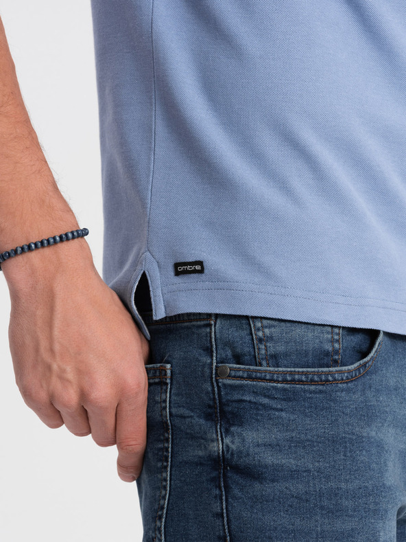 Ombre Clothing Svetlomodré pánske polo tričko Ombre Clothing