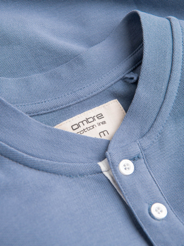 Ombre Clothing Svetlomodré pánske polo tričko Ombre Clothing