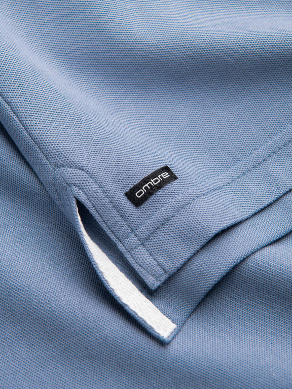 Ombre Clothing Svetlomodré pánske polo tričko Ombre Clothing