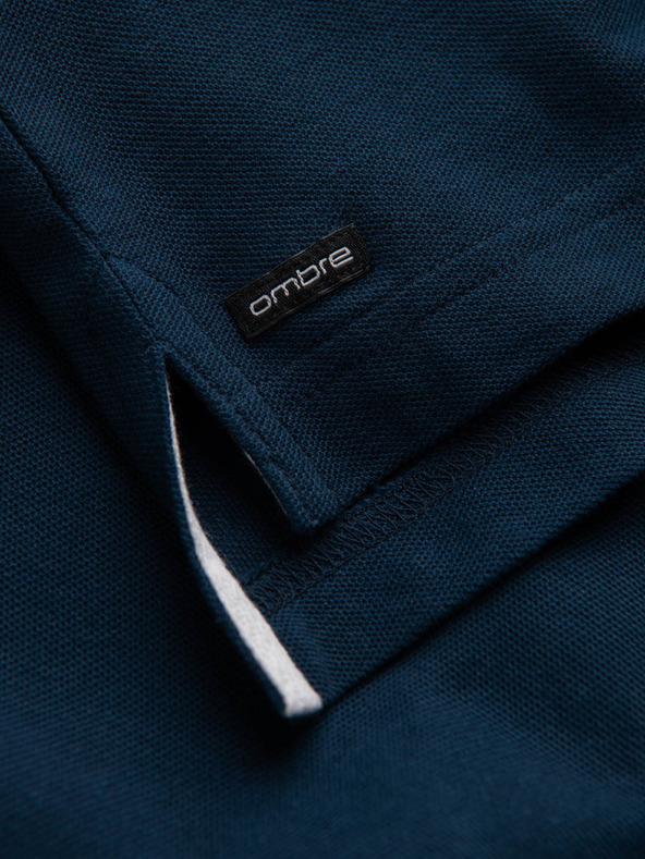 Ombre Clothing Tmavomodré pánske polo tričko Ombre Clothing