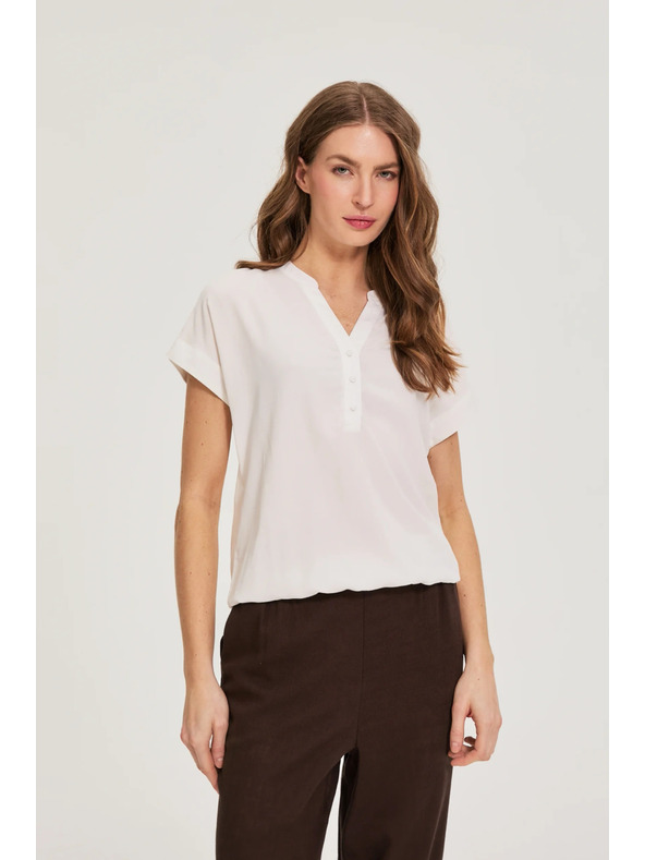 Moodo Biela viskózová košeľa Moodo