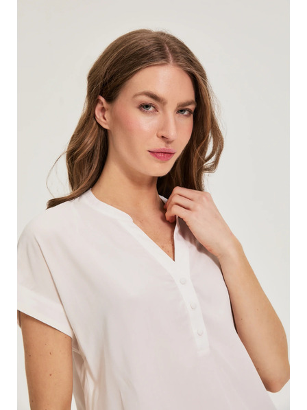 Moodo Biela viskózová košeľa Moodo