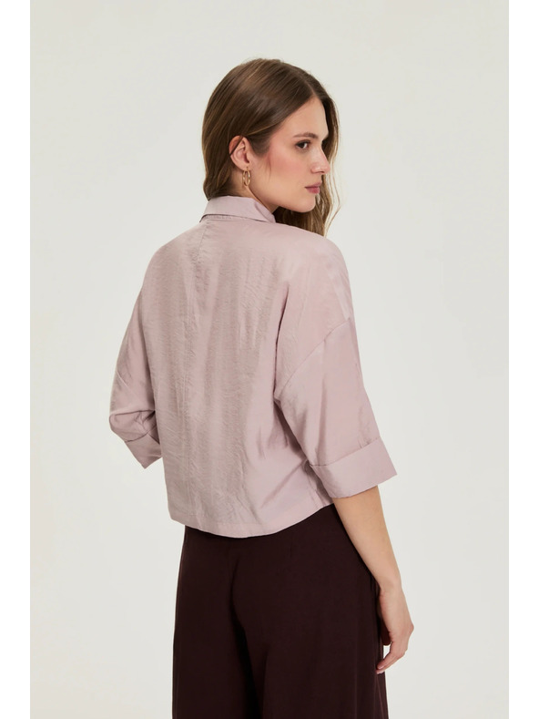 Moodo Viskózová košeľa ružová Moodo