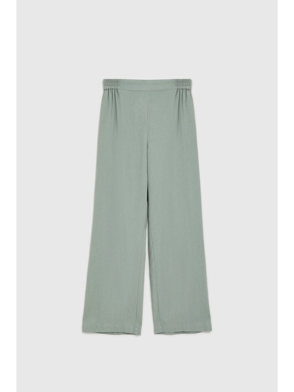 Moodo Nohavice s prídavkom ľanu olivové Moodo