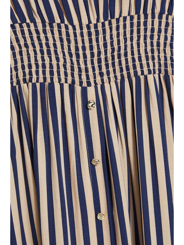 Moodo Šaty z viskózy v pruhoch tmavo modré Moodo