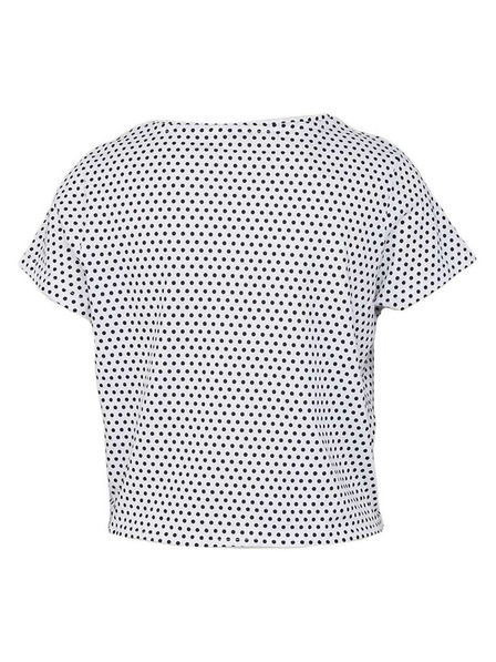 CAMAIEU Biele vzorované tričko s uzlom