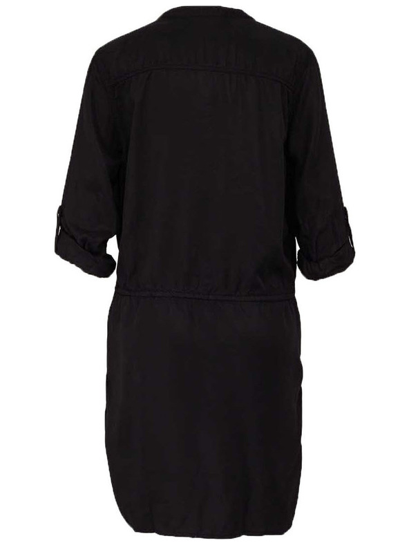 CAMAIEU Čierne košeľové šaty so zaväzovaním