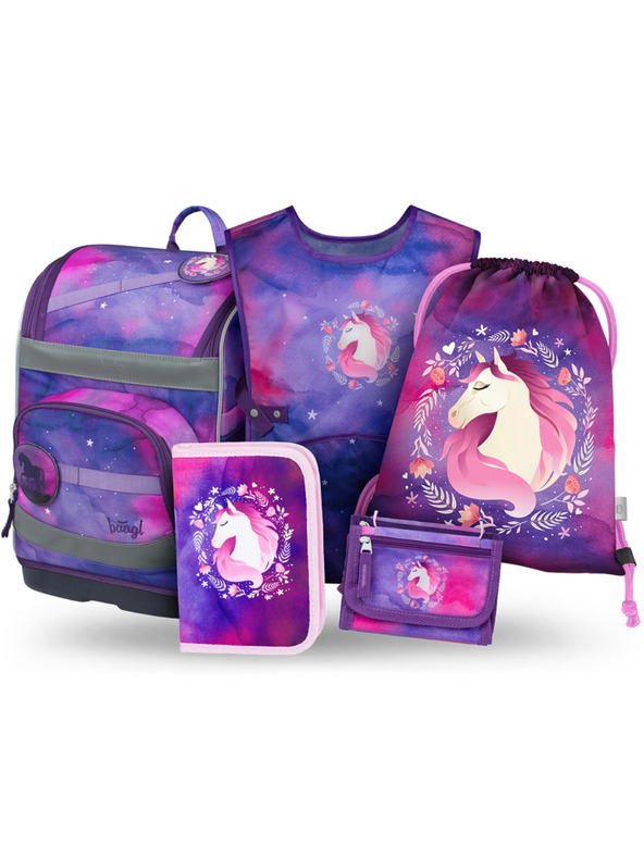 BAAGL  BAAGL SET 5 Zippy Plus Kôň: aktovka, penal, vrece, zástěra, peňaženka