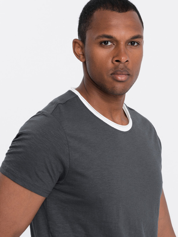 Ombre Clothing Šedé pánske tričko Ombre Oblečenie