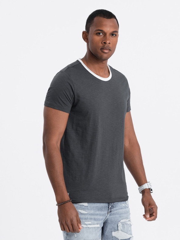 Ombre Clothing Šedé pánske tričko Ombre Oblečenie