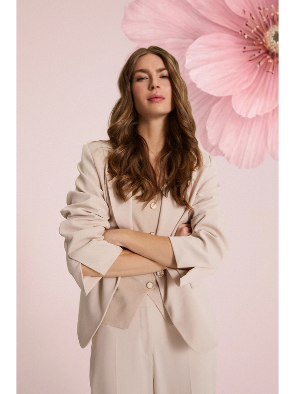 Moodo Sako s 3/4 rukávmi béžové Moodo